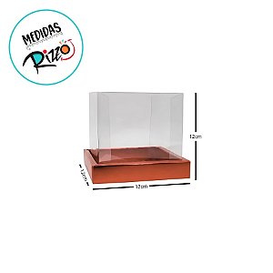 Caixa Para Bolo Texturizada Com Tampa 250g - Cobre - 12x12x12cm - 5 unidades - Assk - Rizzo