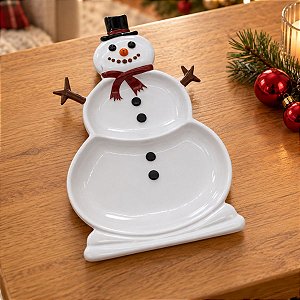 Bandeja Boneco De Neve Premium - Branco - 15x22cm - 1 unidade - Só Boleiras - Rizzo