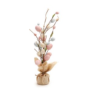 Topiaria de Páscoa de Ovos Coloridos de Codorna - 47x20cm - 1 unidade - Cromus - Rizzo