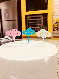 Pick Decorativo - Nuvem - Azul - 6UN - Ref 1679 - Vivarte - Rizzo