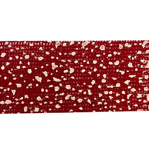 Fita Decorativa Aramada - Vermelho Trabalhado - 6,3x914cm   - 1 unidade - Cromus - Rizzo
