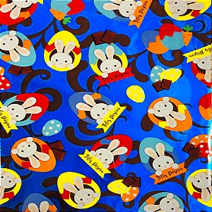 Folha para Ovos de Páscoa Metalizado Chocovo Azul 69x89cm - 5 unidades - Cromus - Rizzo