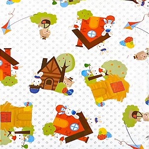 Folha para Ovos de Páscoa Metalizado Os 3 Coelhinhos Branco 69x89cm - 5 unidades - Cromus - Rizzo