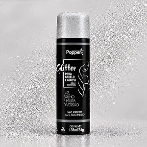 Spray de Glitter para Cabelo e Corpo Prata - 1 unidade - Festa Show - Rizzo