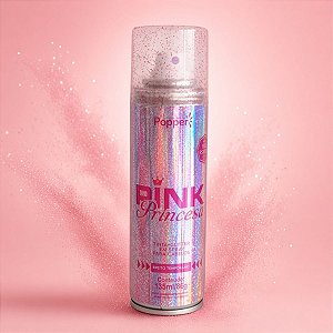 Spray de Tinta Glitter para Cabelo - Pink Princesa  - 1 unidade - Popper - Rizzo