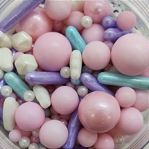 Confeito Decorativo - Fairy Sprinkles Pérolas - Rosa/Lilás/Branco - 1 unidade - Rizzo