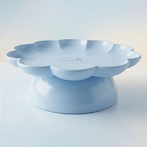 Bandeja Flower Com Pé - 205mm - Azul Claro Candy - 1 unidade - Só Boleiras - Rizzo