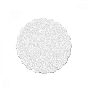 Tapetinho para Doces 9cm Branco Rendado com 100 un. Cromus Rizzo Confeitaria