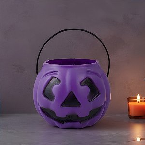Cesta Abobora de Halloween Roxa Pequena - 9cm - 1 unidade - Rizzo