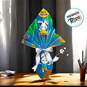 Saco Express 18x18cm para Ovos de 50g a 100g - Parquinho Azul - 25 unidades - Cromus - Rizzo