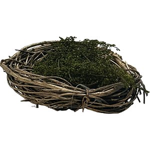 Ninho Decorativo de Páscoa - Verde Musgo/Dourado - 13,5 - 1 unidade - Cromus - Rizzo