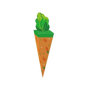 Caixa Cone Cenoura De Páscoa - Jump - M 6,5x6,5x26,5cm - 10 unidades - Cromus - Rizzo