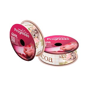 Fita de Cetim 10m x 22mm - Cor 201 - Feliz Páscoa Clássico - Rolo 10 metros  - 1 unidade - Progresso - Rizzo