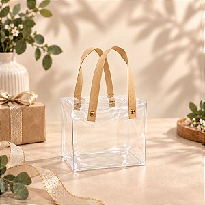 Caixa de PVC com Alça Kraft - 15x15x10cm - 10 unidades - Rizzo