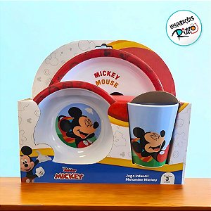 Kit Alimentação Mickey - Prato, Bowl e Caneca - 1 unidade - Rizzo