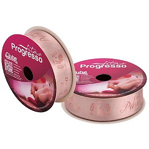 Fita de Cetim 10m x 22mm - Cor 975 - Feliz Páscoa com Coelho - Rolo 10 metros - 1 unidade - Progresso - Rizzo