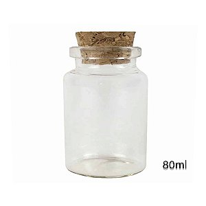 Potinho de Vidro Tampa de Rolha 80ml - 1 unidade - ArteGift  - Rizzo
