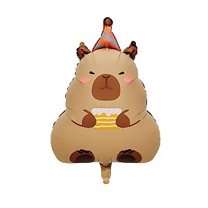 Balão De Festa Metalizado 27" 69x48,5cm - Capirava Com Bolo - 1 unidade - Rizzo