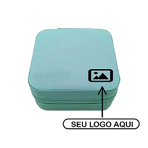 Mini Porta Joias Personalizado Azul Claro - Mini Logo Preto - 1 unidade - Rizzo
