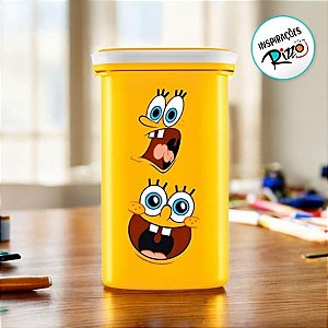 Pote de Plástico Organizador Bob Esponja - 14,5x8cm - 750ml - 1 unidade - Rizzo