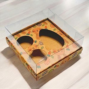 Caixa Ovo com 2 Brigadeiros - Meio Ovo de 50g -10x10x4,6cm - Kraft - 5 unidades - ASSK - Rizzo