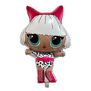 Balão de Festa Microfoil 61cm - Lol Laço Rosa - 10 unidades - Rizzo