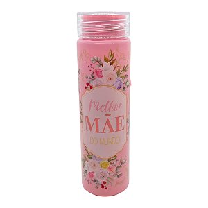 Garrafa Rosa com Alça - Melhor Mãe do Mundo - 500ml - 1 unidade - Rizzo