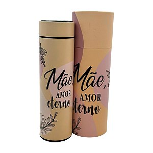 Garrafa Térmica Roxo com Termômetro - Mãe Amor Eterno - 410ml - 1 unidade - Rizzo