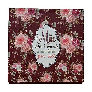 Bloco de Anotações Vinho - Mãe Como é Grande o meu Amor Por Você - 8cm - 1 unidade - Rizzo