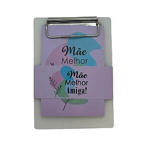 Bloco para Anotação com Prancheta - Mãe Melhor Amiga - 9,6x13,5cm  - 1 unidade - Rizzo