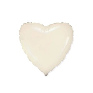 Balão de Festa Metalizado 20" 50cm - Coração Satin Cream - 1 unidade - Rizzo