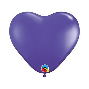 Balão de Festa Látex Liso - Coração Roxo Quartzo - 6" 15cm - 100 unidades - Qualatex Outlet - Rizzo