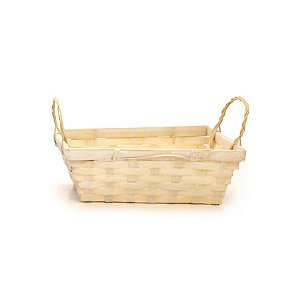 Cesta de Bambu Retangular - Amarelo - 22cm - 1 unidade - Cromus - Rizzo