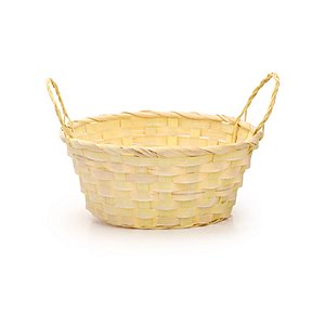Cesta de Bambu Oval - Amarelo - 23cm - 1 unidade - Cromus - Rizzo