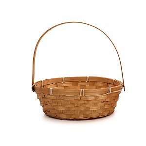 Cesta de Bambu Redondo - Marrom - 24cm - 1 unidade - Cromus - Rizzo