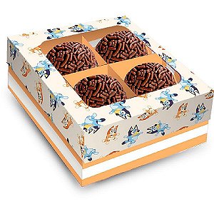 Caixa 4 Bombons Quadrado com Visor - Bluey - 1 unidade - Festcolor - Rizzo