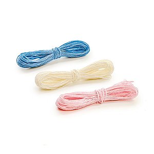 Kit Fio Decorativo Torcido 10 m Azul, Rosa e Branco Cromus Rizzo Confeitaria