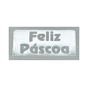 Etiqueta De Feliz Páscoa Prata - 2,5cm - 100 unidades - Rizzo