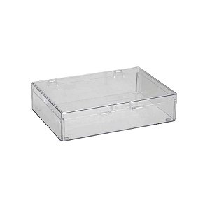 Caixa Acrilica Trasparente Retangular com Tampa Fixa - 14x10,5cm - 1 unidade - Rizzo