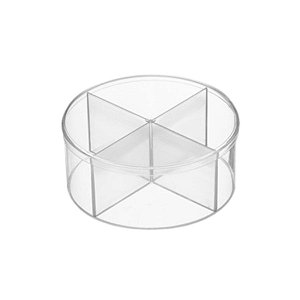 Caixa Acrilica Trasparente Redonda com Divisórias - 12cm - 1 unidade - Rizzo
