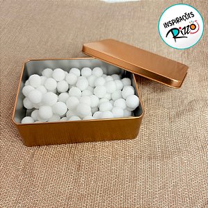 Lata de Metal Retangular - Ouro - 12,5x9cm - 4 unidades - Rizzo