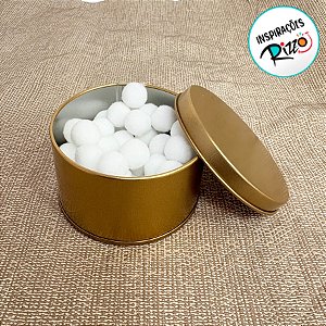 Lata de Metal Redonda - Ouro - 7,5cm - 10 unidades - Rizzo