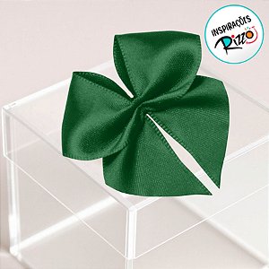 Lacinho de Fita de Cetim Verde Bandeira 38mm - 7,6cm - Cor 217 - 6 unidades - Progresso - Rizzo