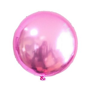 Balão de Festa Microfoil 9'' 22cm - Redondo Rosa - 1 unidade - Rizzo