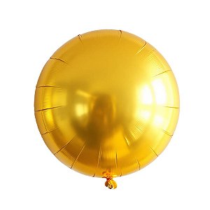 Balão de Festa Microfoil 9'' 22cm - Redondo Ouro - 1 unidade - Rizzo