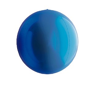 Balão de Festa Metalizado 20'' 50cm - Esphera Azul Redondo - 1 unidade - Cromus - Rizzo