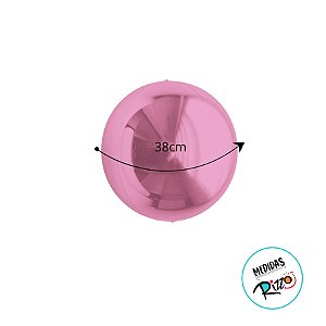Balão de Festa Metalizado 15'' 38cm - Esphera Pink Redondo - 1 unidade - Cromus - Rizzo