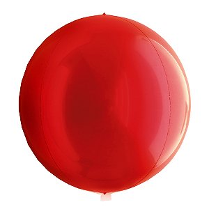 Balão de Festa Metalizado 24'' 60cm - Esphera Vermelho Redondo - 1 unidade - Cromus - Rizzo