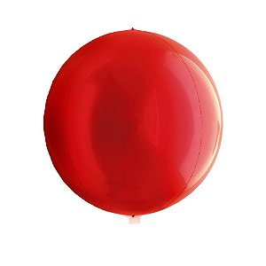 Balão de Festa Metalizado 20'' 50cm - Esphera Vermelho Redondo - 1 unidade - Cromus - Rizzo