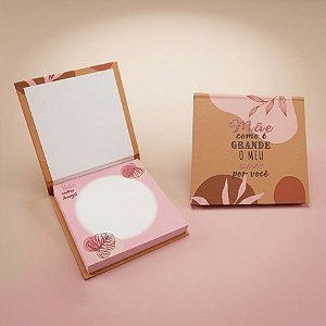 Bloco de Anotações Marrom e Rosa - Mãe como é Grande o Meu Amor por Você - 8cm - 1 unidade - Rizzo